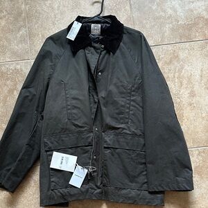 Toteme Black Field Coat with Corduroy Collar